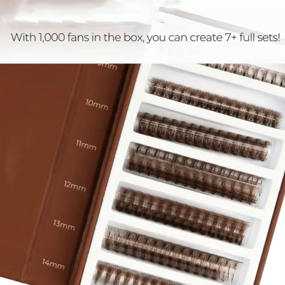 Eyelash Extension Hybrid - 3D 6D 8D Bruin Gekleurd 1000