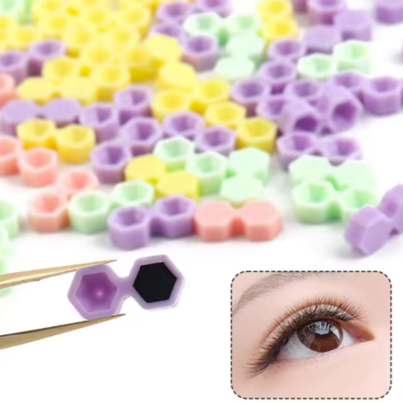 Eyelash Extension Last - Wimperlijm Cups Dubbele Gat Kegelvorm Verlengde