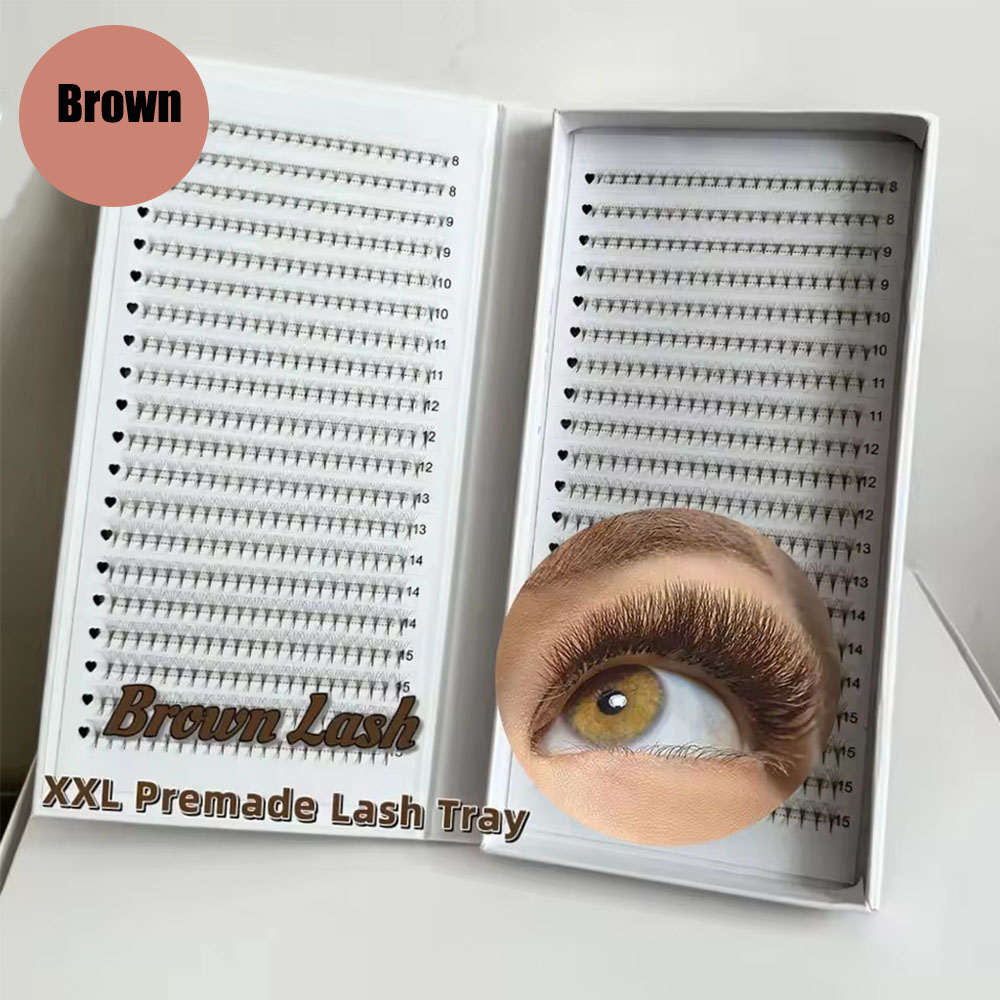 Eyelash Extension Hybrid - 1200 Fans 3D 8D 5D Bruin