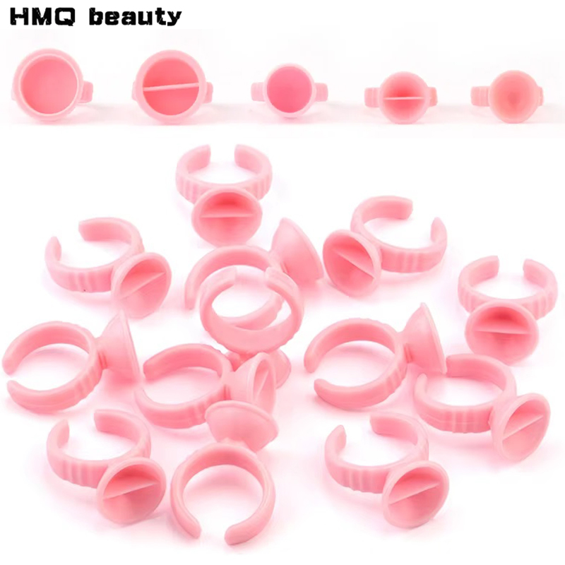 Eyelash Extension Adhesive - 100 stuks Wegwerp Lijm Rings Plastic