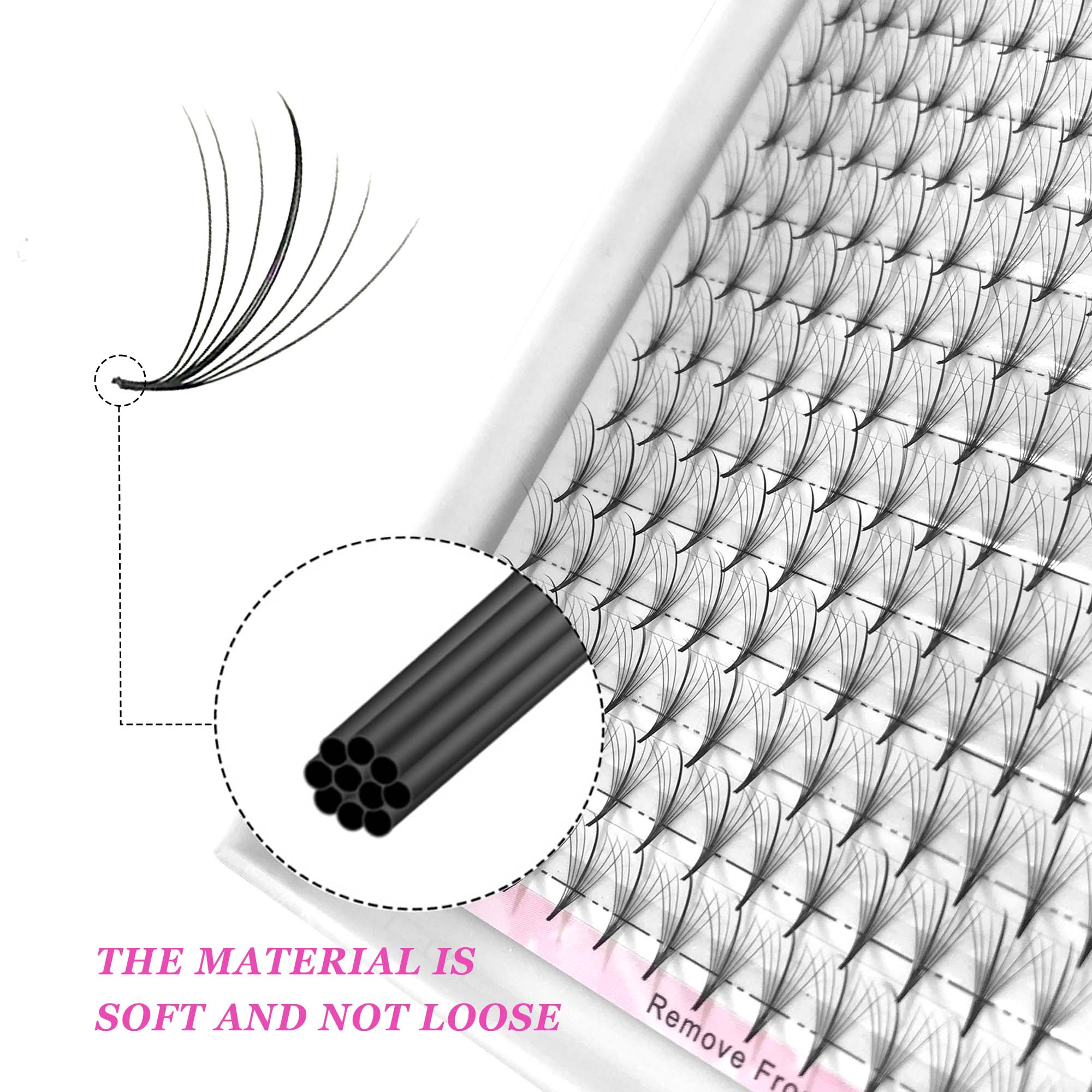 7D 300fans dunne puntige basis - Eyelash Extension Hybrid recensie en prijs