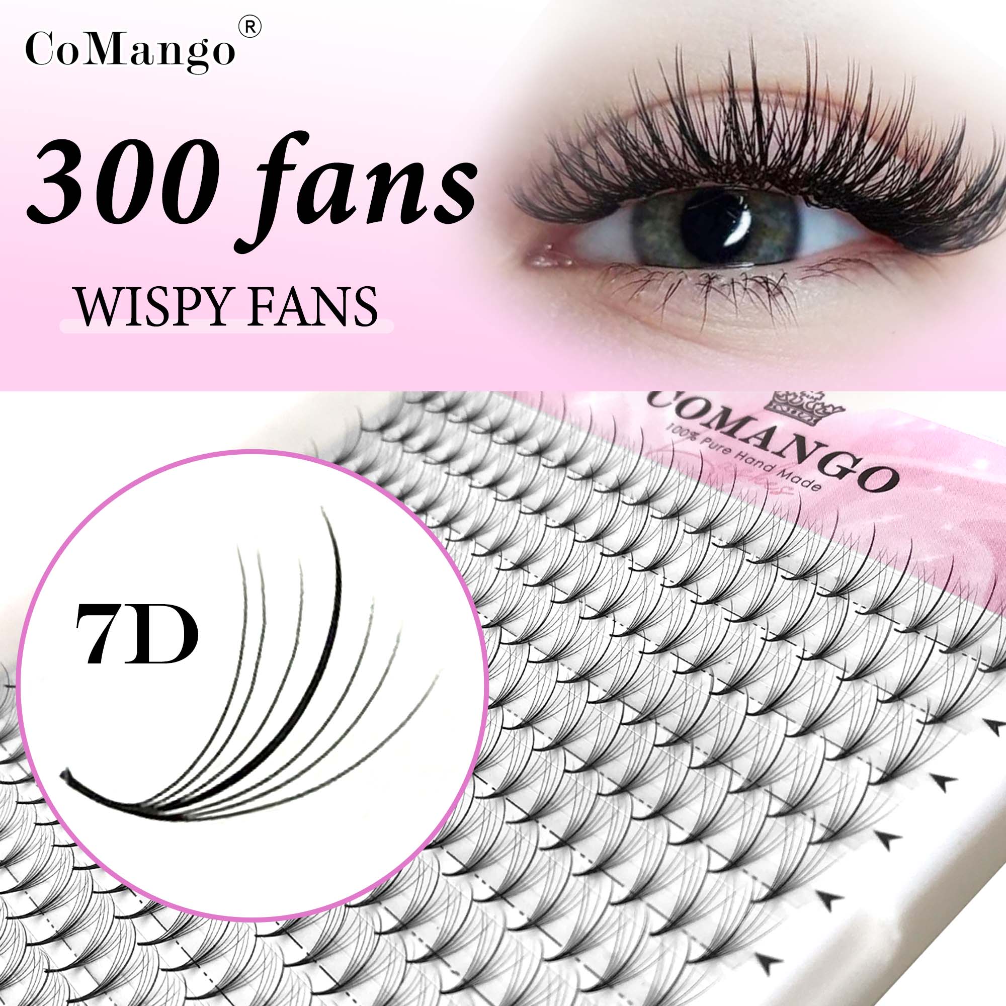 CoMango 7D Wispy Premade Fans  - Eyelash Extension Hybrid recensie en prijs