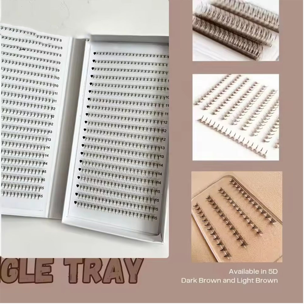 1200 Fans 3D 8D 5D Bruin Gekle - Eyelash Extension Hybrid recensie en prijs